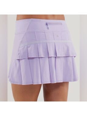 Lululemon Run Pace Setter Skirt Ruffles Lilac Purple 6 Skort RARE Some FLAWS